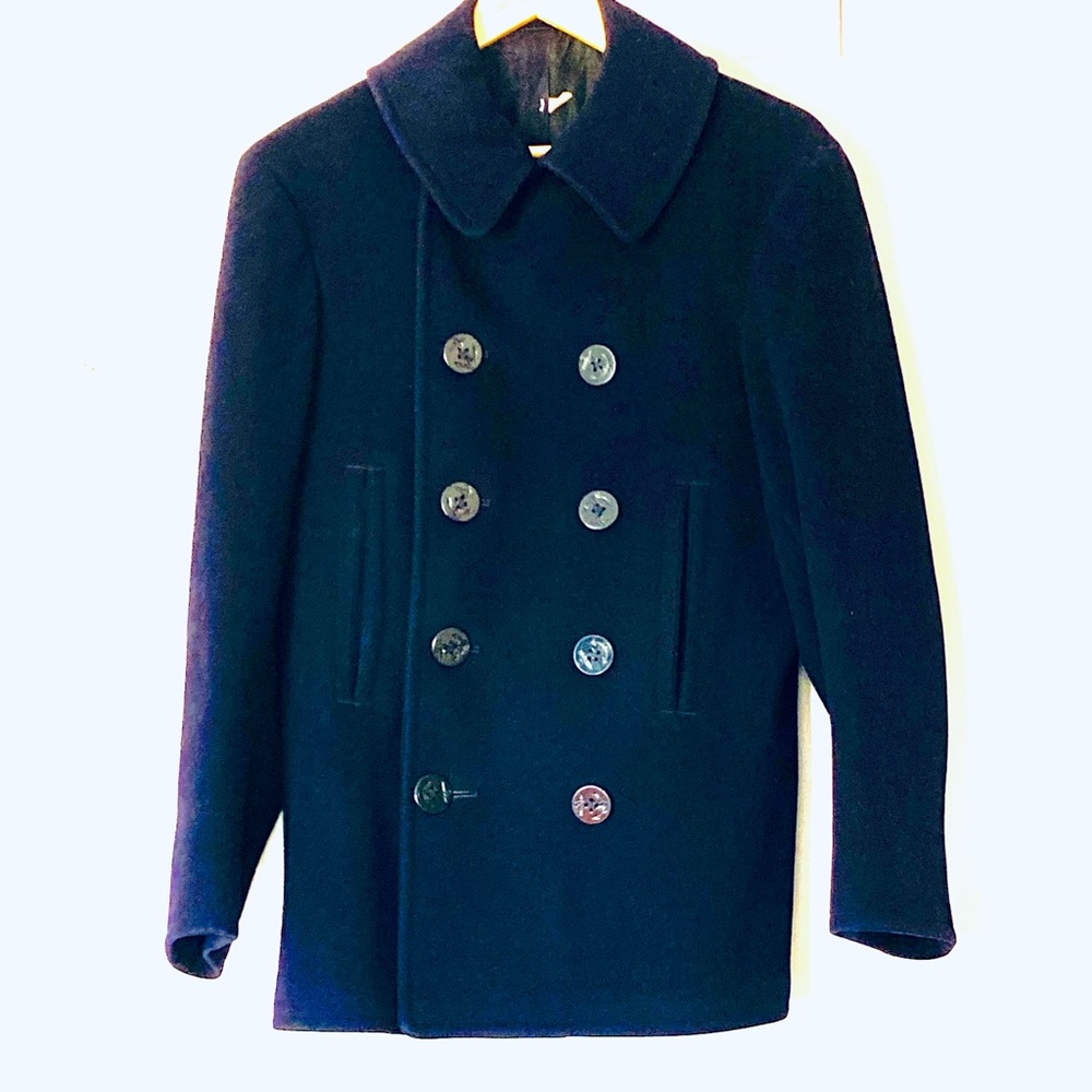 Vintage Naval Clothing Factory USN Dark Navy Wool Peacoat